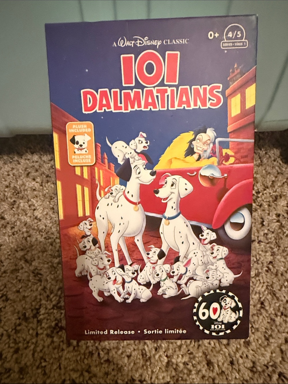 Walt Disney 101 Dalmatians Limited Release vhs style box with plus inside